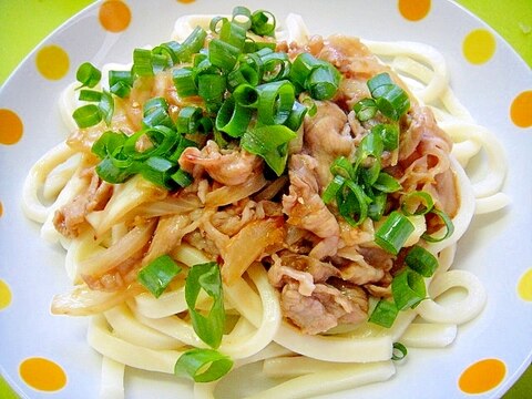 豚の生姜焼きうどん